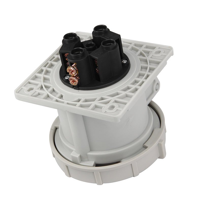CEE Add-on Socket, Straight, 4 Poles, 63A, 380-415V, IP67 Watertight
