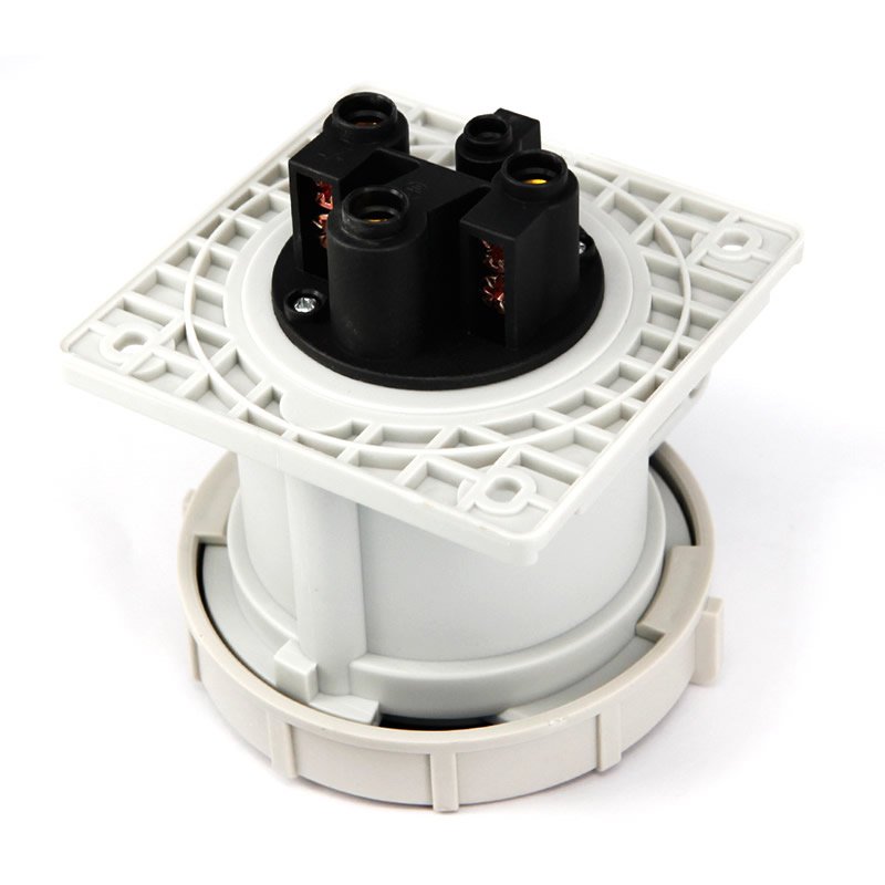 IEC 60309 CEE Wall-Mounted Socket Outlet, Angle, 3-Pin, 63A, 200-250V, IP67 Watertight